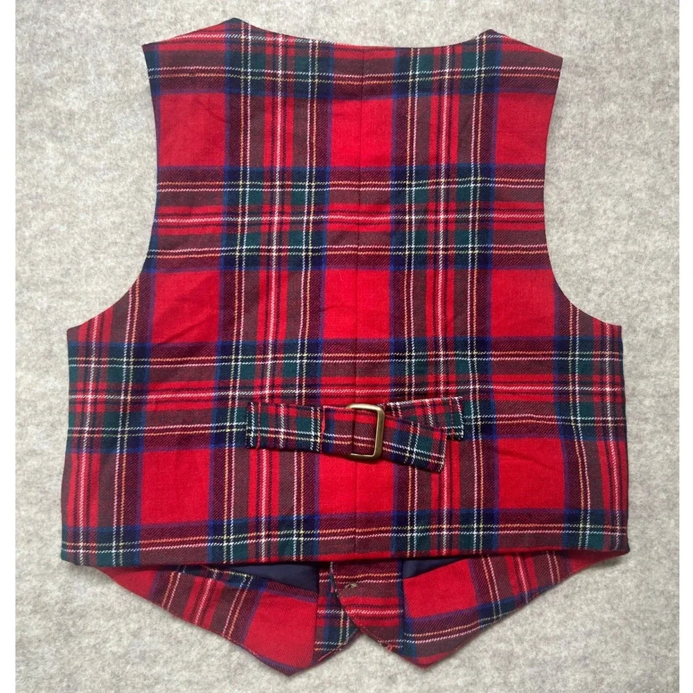 Janie and Jack Red Plaid‎ Formal Wool Vest Boys 12-18 Months Holiday Party